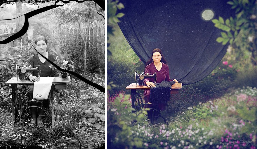 Фотография: Художница превращает старинные фотографии в крышесносящие иллюстрации №13 - BigPicture.ru