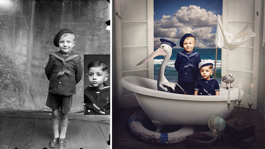 Фотография: Художница превращает старинные фотографии в крышесносящие иллюстрации №15 - BigPicture.ru