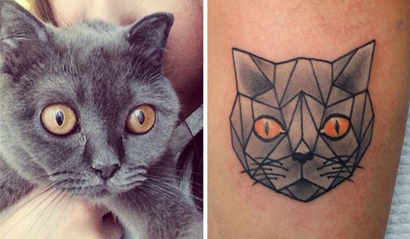 20 минималистических тату для любителей котиков. ФОТО