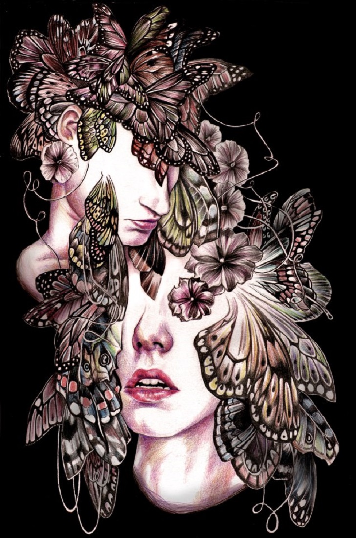Фотография: Девушки и бабочки: рисунки молодой британской художницы Кейт Пауэлл №9 - BigPicture.ru
