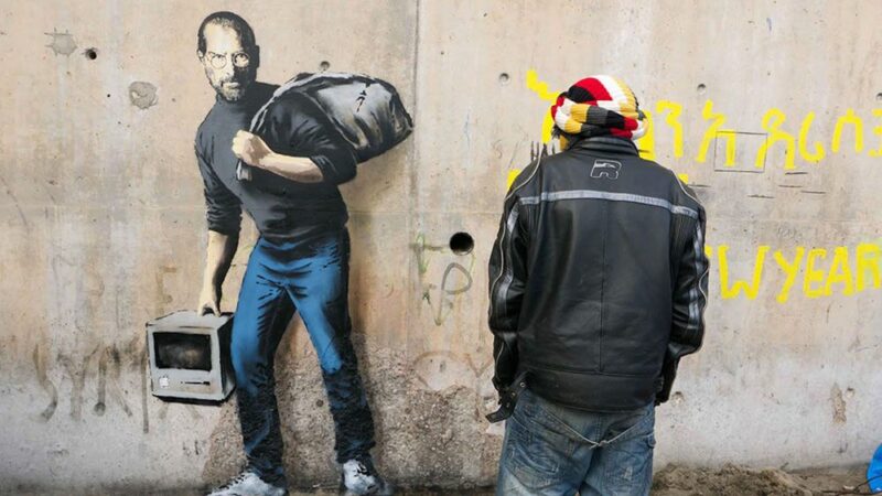 Фотография: Бэнкси посвятил граффити сыну сирийского мигранта Стиву Джобсу №1 - BigPicture.ru