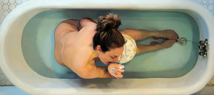 На картинах Ли Прайс обнаженные женщины поглощают еду №5 - BigPicture.ru