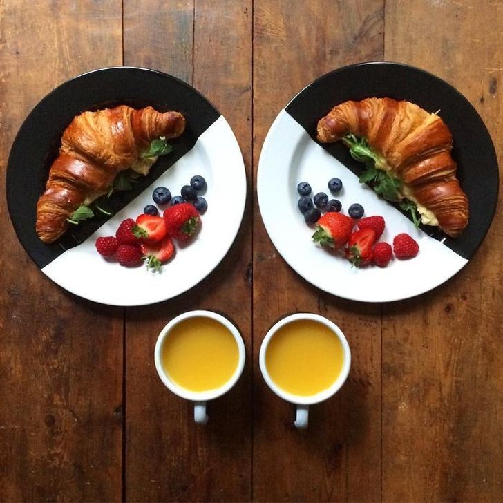 Фотография: Мужчина каждый день делает симметричные завтраки для своего любимого №2 - BigPicture.ru