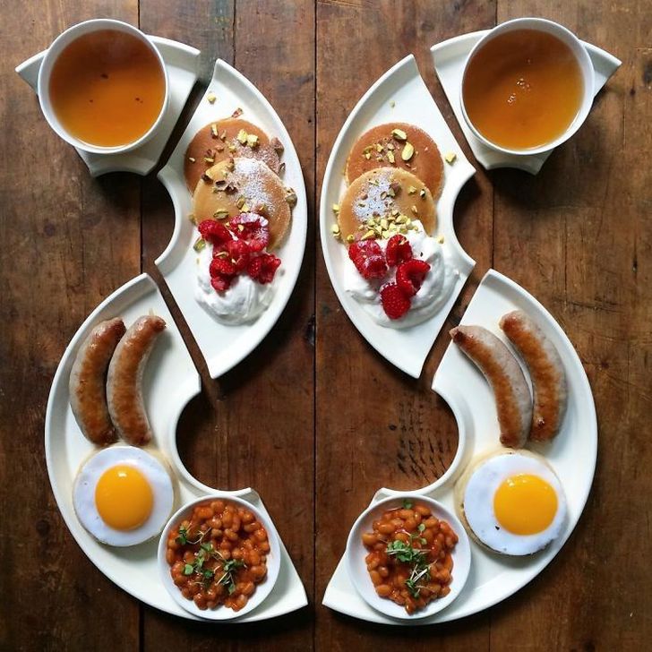 Фотография: Мужчина каждый день делает симметричные завтраки для своего любимого №5 - BigPicture.ru