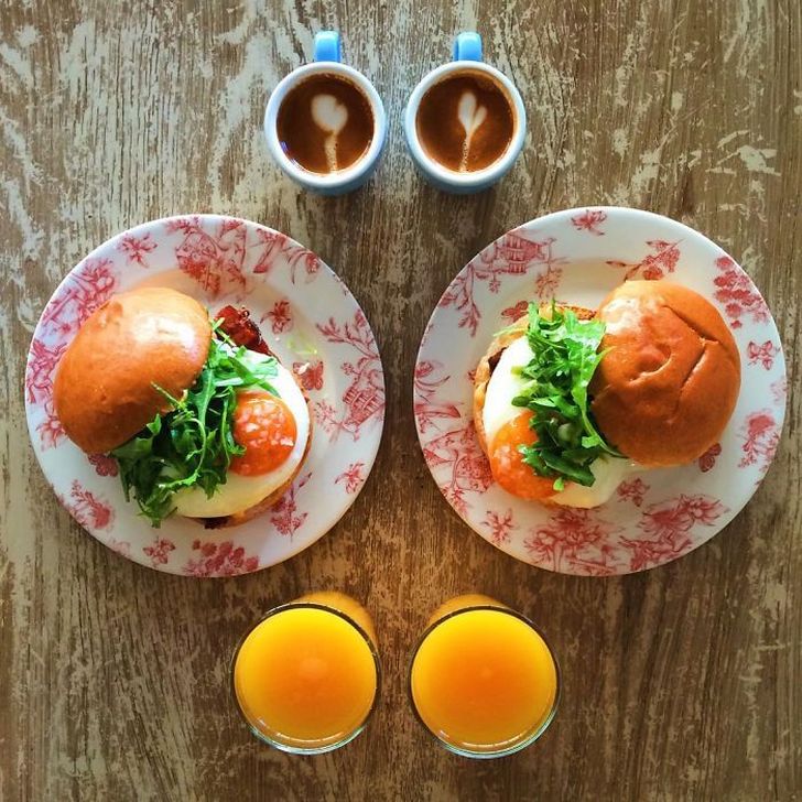 Фотография: Мужчина каждый день делает симметричные завтраки для своего любимого №9 - BigPicture.ru