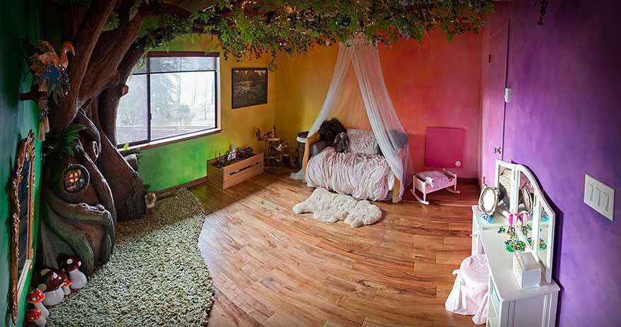 Фотография: Любящий папа за 18 месяцев создал волшебное дерево в спальне дочери №4 - BigPicture.ru