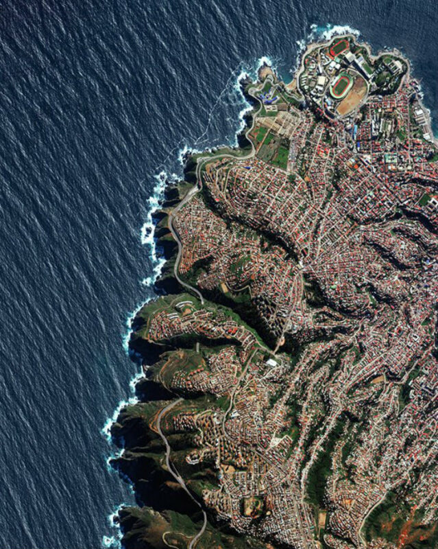 Valparaíso Chile is built upon dozens of steep hillsides overlooking the Pacific Ocean