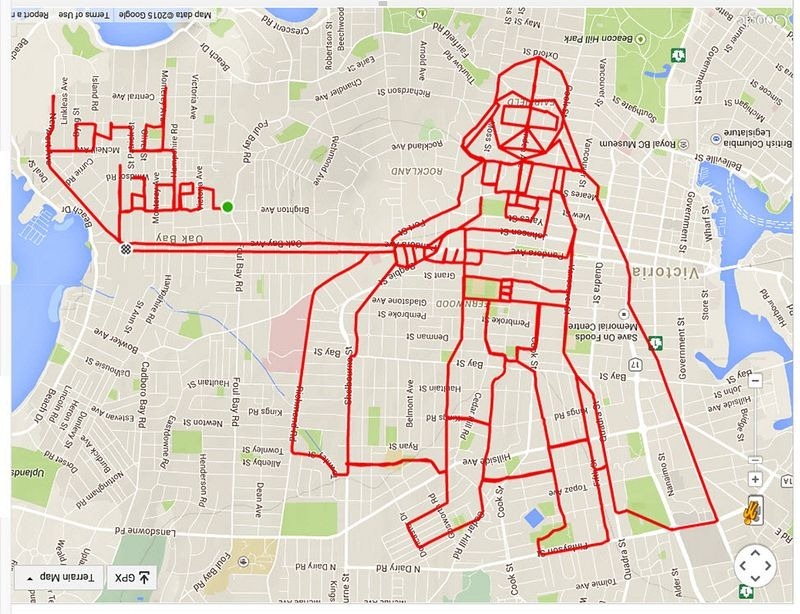 Фотография: Канадский велогонщик рисует GPS-картины на картах №9 - BigPicture.ru