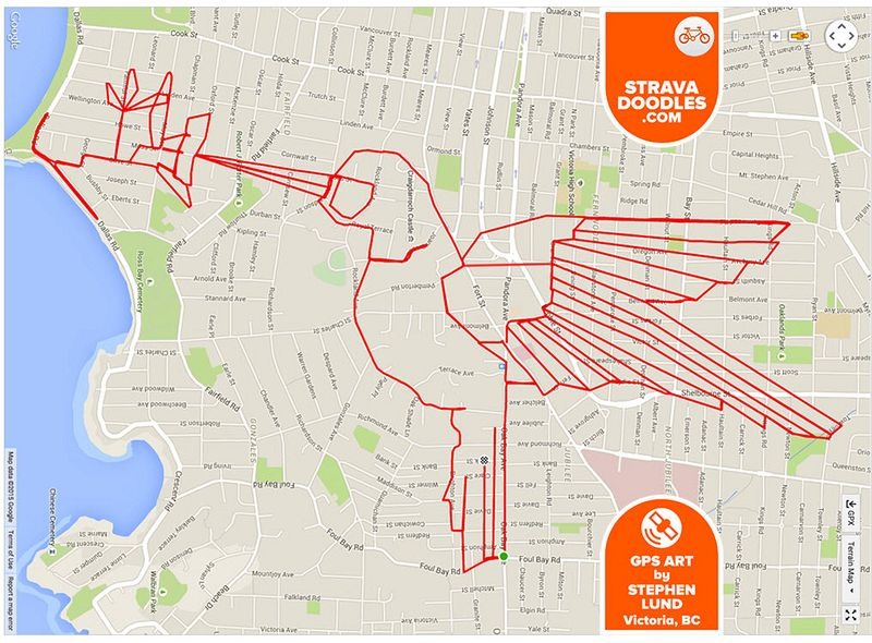 Фотография: Канадский велогонщик рисует GPS-картины на картах №6 - BigPicture.ru