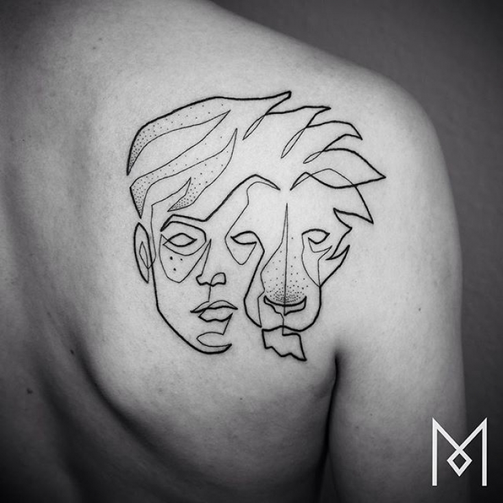 Фотография: Крутые минималистичные татуировки, нарисованные одной линией №27 - BigPicture.ru