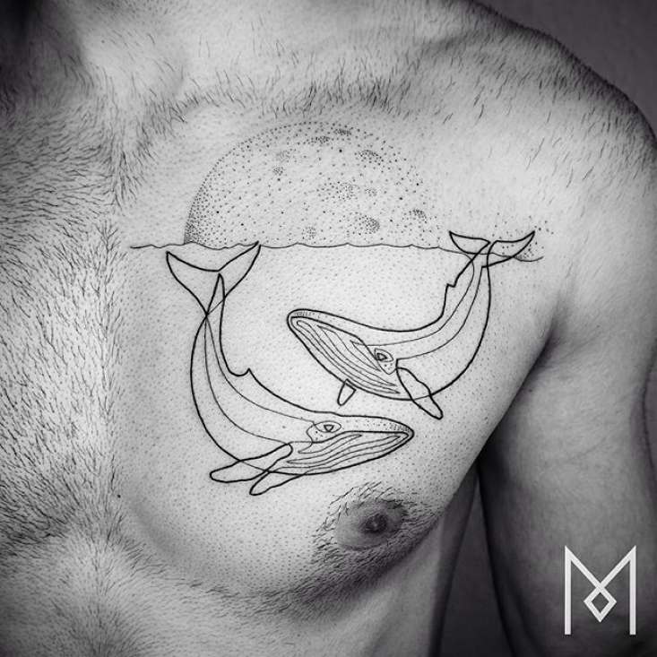 Фотография: Крутые минималистичные татуировки, нарисованные одной линией №18 - BigPicture.ru