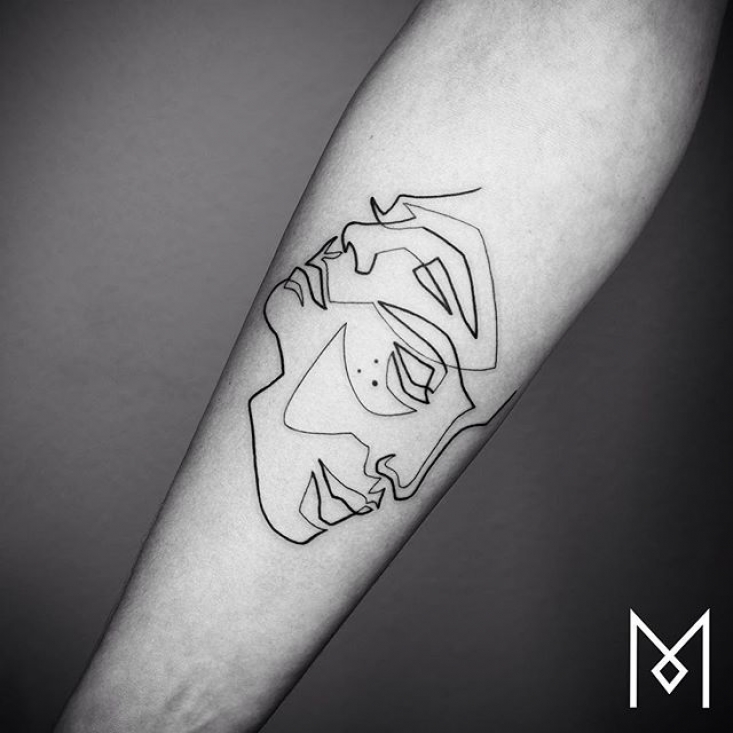 Фотография: Крутые минималистичные татуировки, нарисованные одной линией №5 - BigPicture.ru
