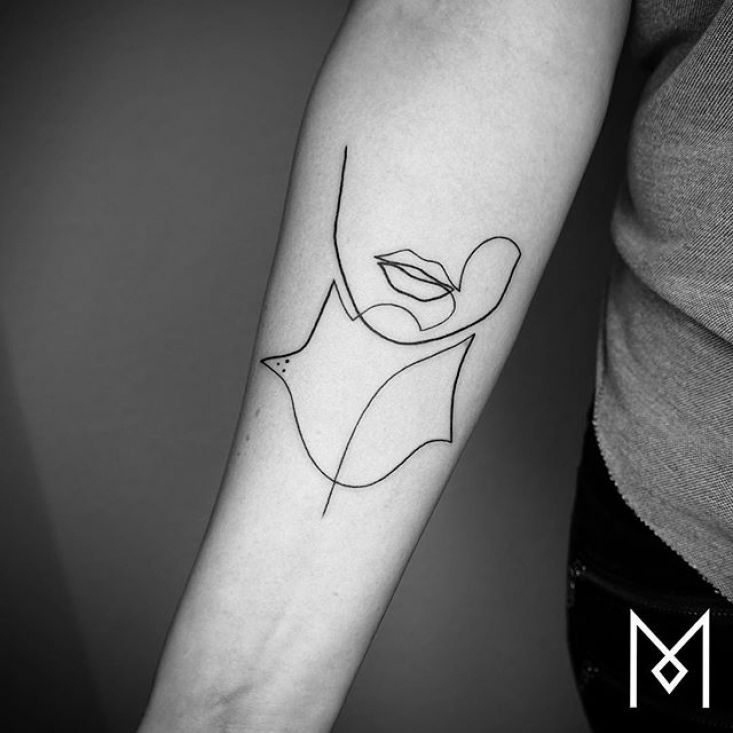 Фотография: Крутые минималистичные татуировки, нарисованные одной линией №3 - BigPicture.ru