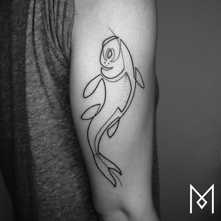 Фотография: Крутые минималистичные татуировки, нарисованные одной линией №2 - BigPicture.ru