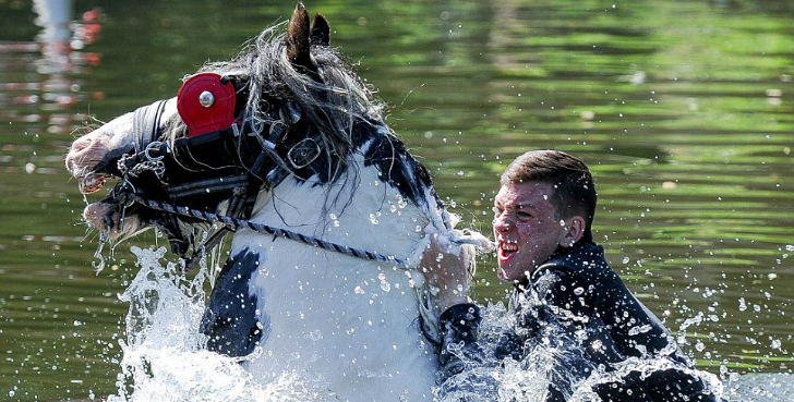 Фотография: Смешались в кучу кони, люди: что творят тысячи цыган на конной ярмарке в Эпплби №1 - BigPicture.ru