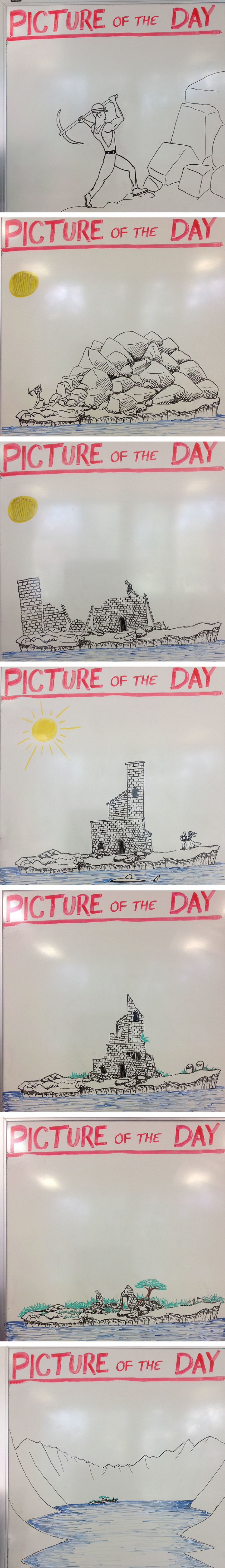 Фотография: Креативный учитель истории каждый день рисует картины на классной доске №4 - BigPicture.ru
