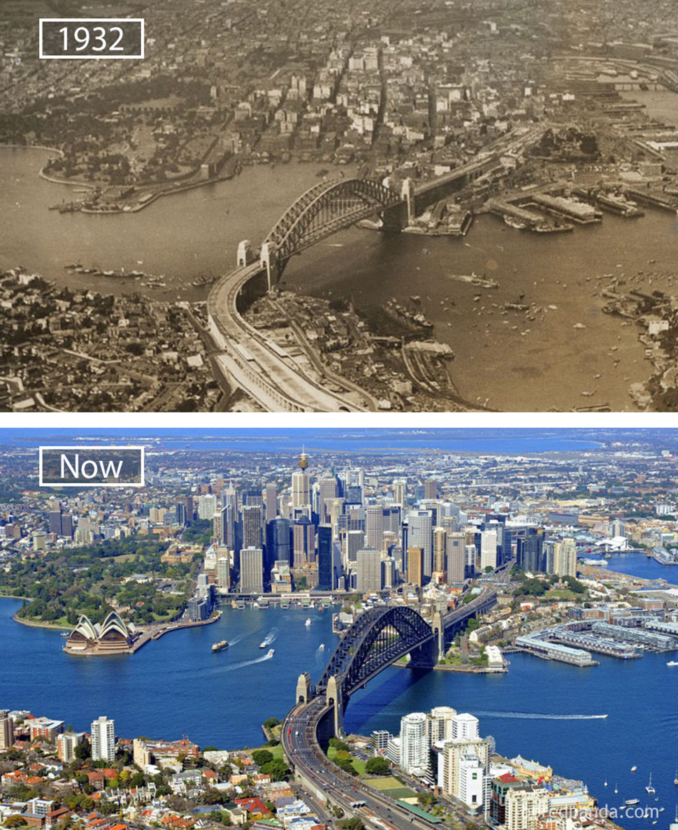 Фотография: Ветер перемен: знаменитые города с одного ракурса в прошлом и настоящем №13 - BigPicture.ru