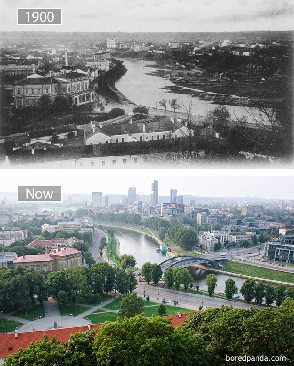 Фотография: Ветер перемен: знаменитые города с одного ракурса в прошлом и настоящем №7 - BigPicture.ru