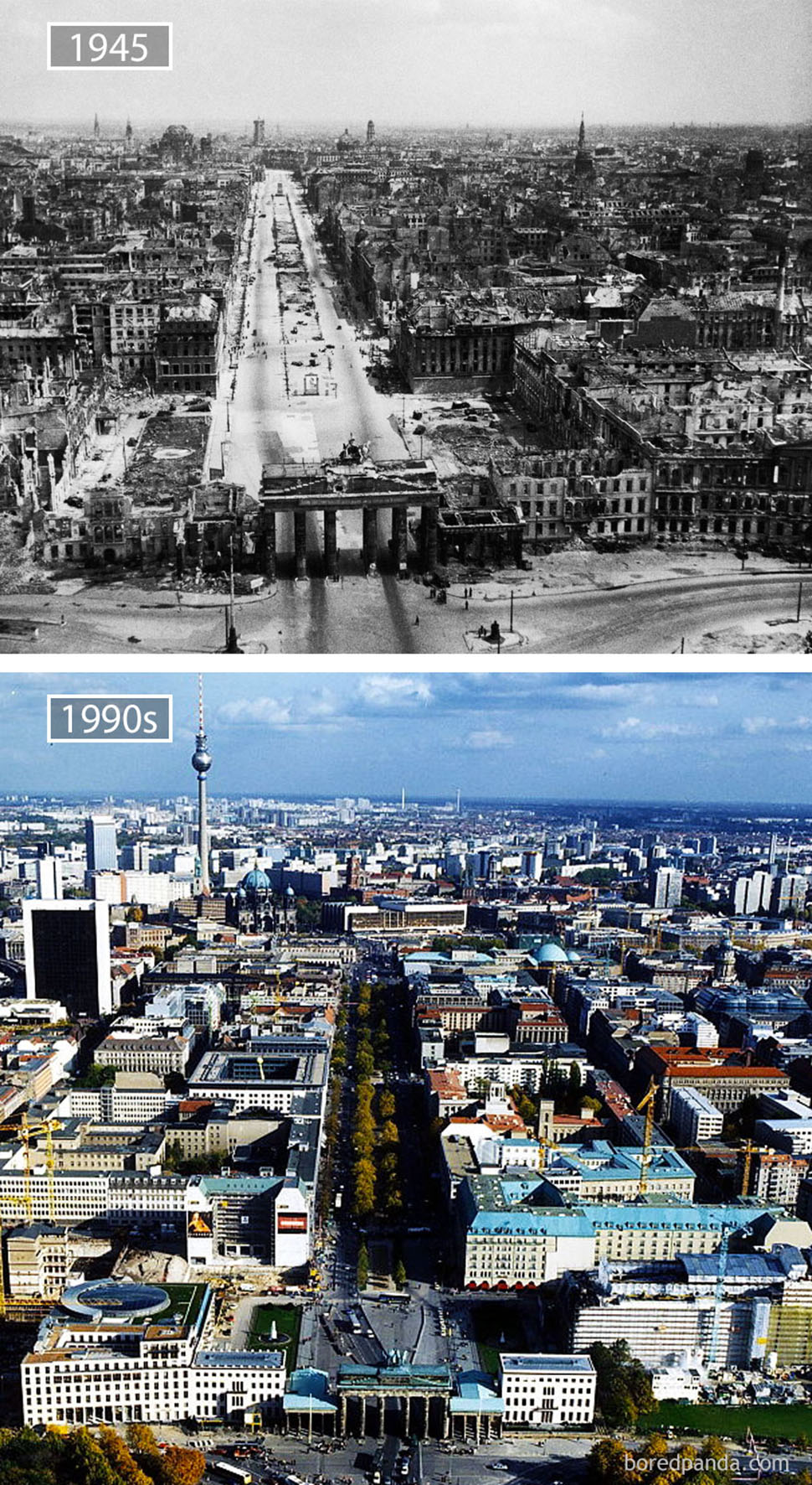 Фотография: Ветер перемен: знаменитые города с одного ракурса в прошлом и настоящем №8 - BigPicture.ru