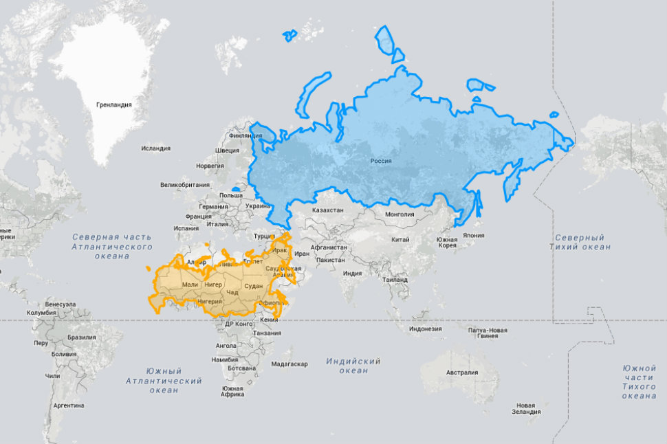 Карта мира реальные размеры