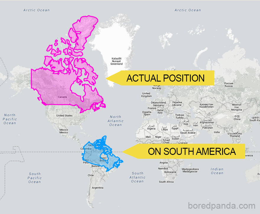 Фотография: Эти карты позволят вам увидеть настоящие размеры стран мира №10 - BigPicture.ru