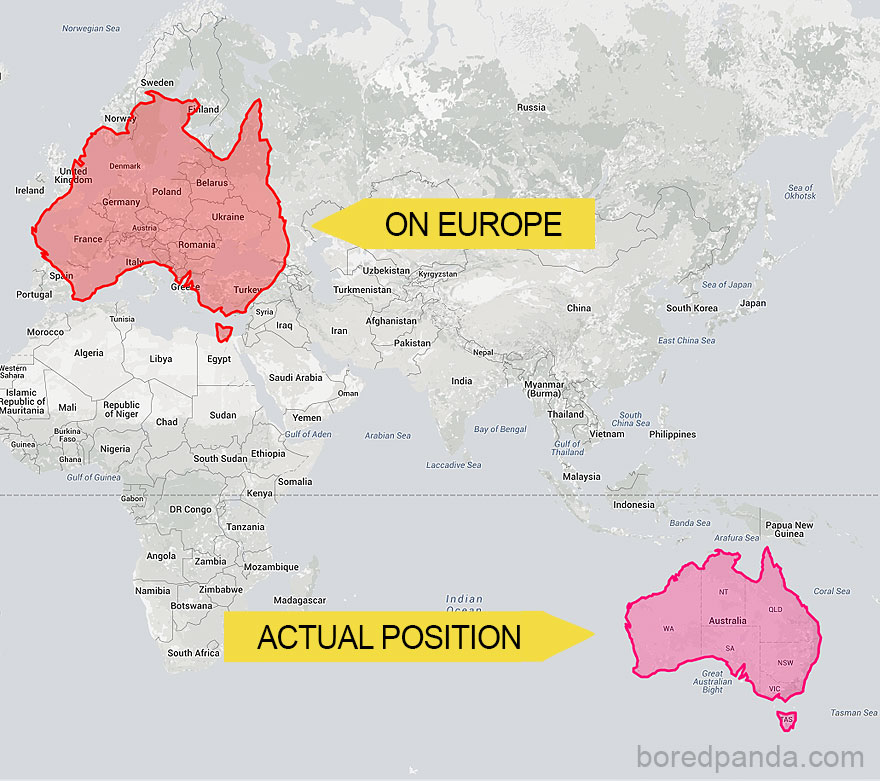 Фотография: Эти карты позволят вам увидеть настоящие размеры стран мира №3 - BigPicture.ru