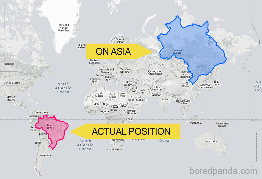 Фотография: Эти карты позволят вам увидеть настоящие размеры стран мира №13 - BigPicture.ru