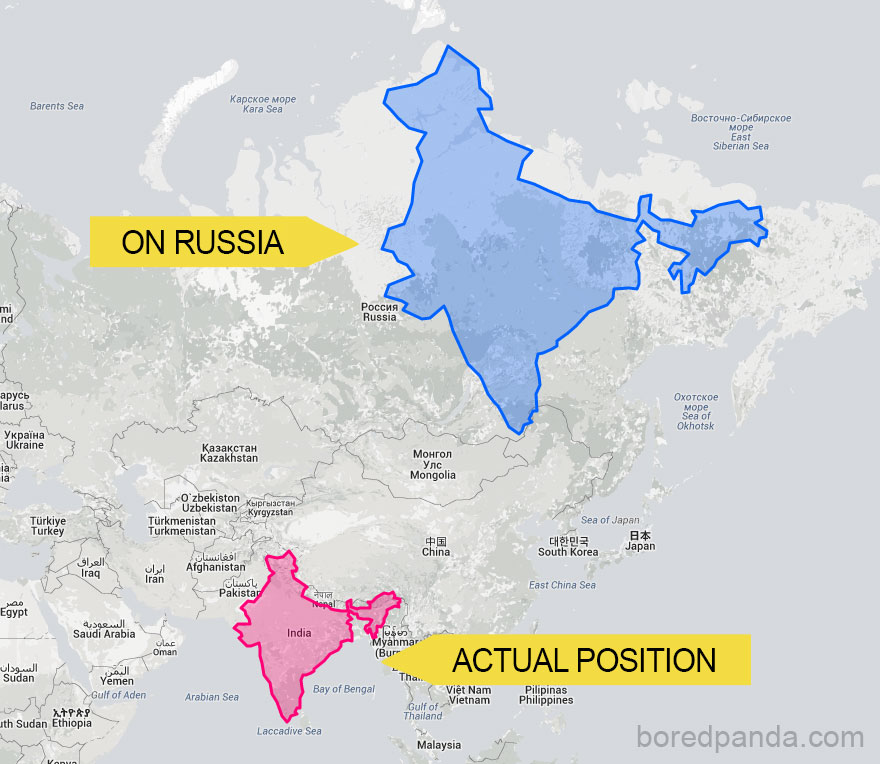 Фотография: Эти карты позволят вам увидеть настоящие размеры стран мира №4 - BigPicture.ru