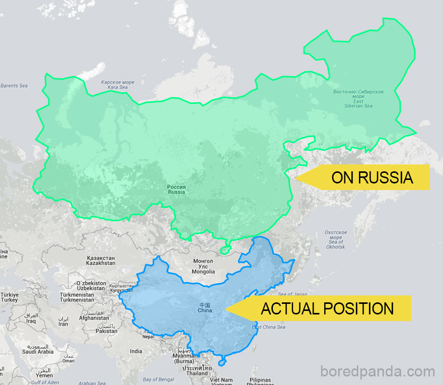 Фотография: Эти карты позволят вам увидеть настоящие размеры стран мира №9 - BigPicture.ru