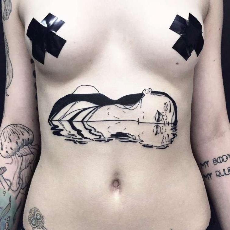 Фотография: Эротические и мрачные татуировки от французской художницы №6 - BigPicture.ru