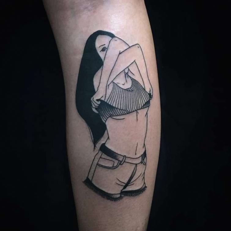 Фотография: Эротические и мрачные татуировки от французской художницы №7 - BigPicture.ru