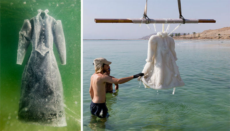 Фотография: Как черное платье превратилось в соленую скульптуру на дне моря №1 - BigPicture.ru