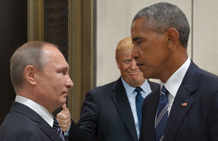 Фотография: Уничтожающий взгляд Обамы на Путина оказался в центре битвы фотожаб №13 - BigPicture.ru