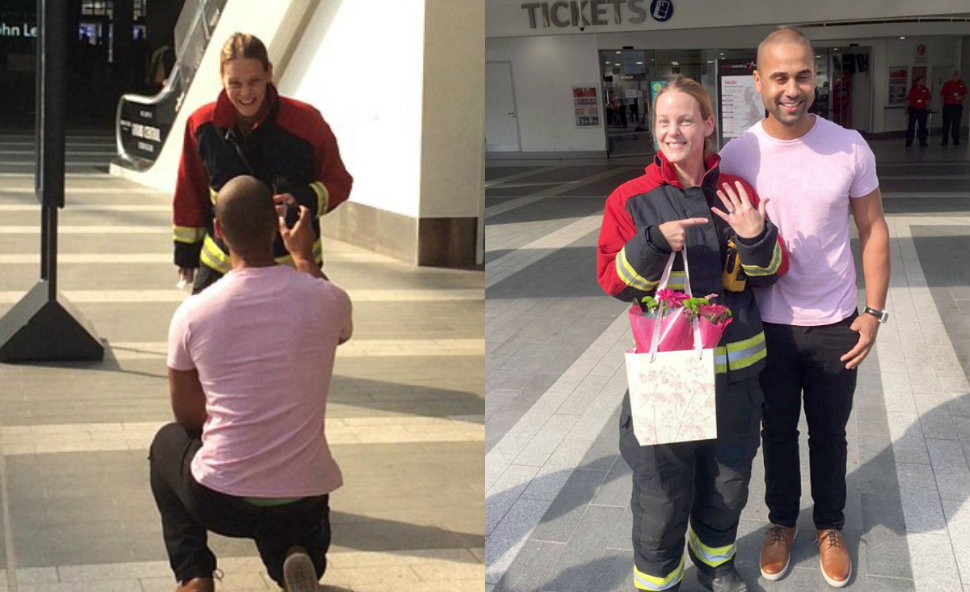 Фотография: Нормально угорел: парень вызвал спасателей, чтобы сделать предложение девушке-пожарному №1 - BigPicture.ru