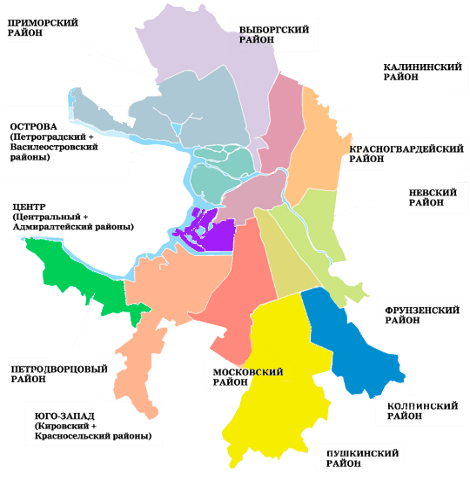 Административная карта петербурга