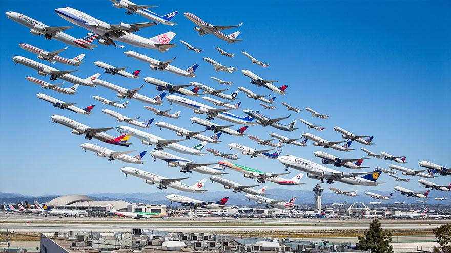 Фотография: Стаи железных птиц: как выглядят транспортные потоки в аэропортах мира №1 - BigPicture.ru