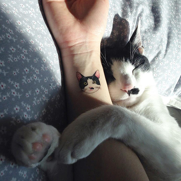 Фотография: 23 лучшие идеи татуировок для преданных любителей котиков №2 - BigPicture.ru