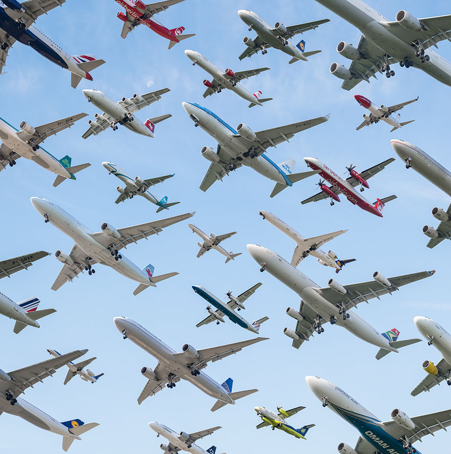 Фотография: Стаи железных птиц: как выглядят транспортные потоки в аэропортах мира №8 - BigPicture.ru