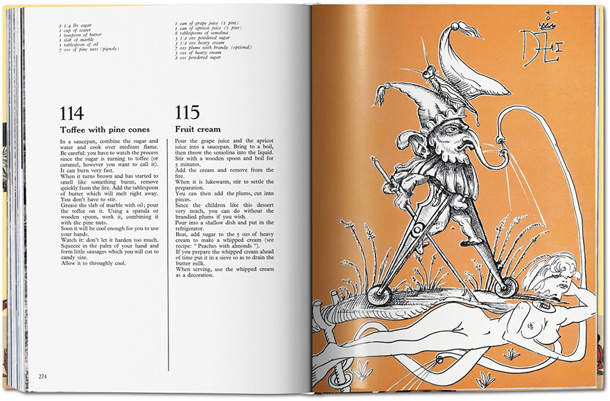Поваренную книгу Сальвадора Дали с недетскими иллюстрациями переиздадут впервые за 40 лет