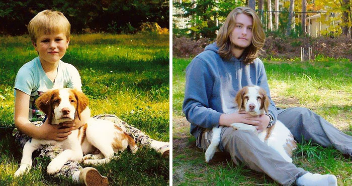 Фотография: Выросли вместе: собаки и их хозяева в начале дружбы и через много лет №12 - BigPicture.ru