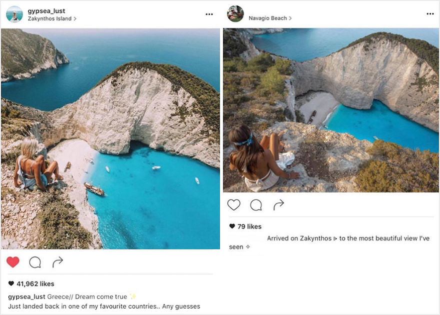Фотография: Пара обнаружила, что кто-то в точности копирует их снимки из поездок в Instagram №16 - BigPicture.ru
