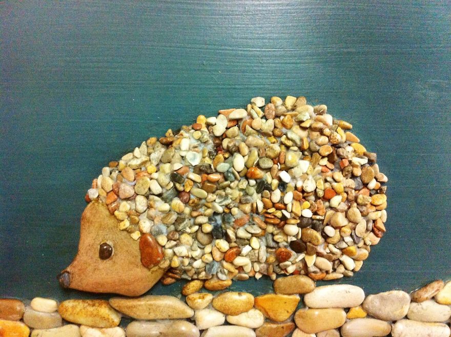 Фотография: Художник составляет удивительно реалистичные картины из камней, найденных на пляже №18 - BigPicture.ru