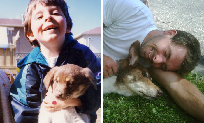 Фотография: Выросли вместе: собаки и их хозяева в начале дружбы и через много лет №21 - BigPicture.ru
