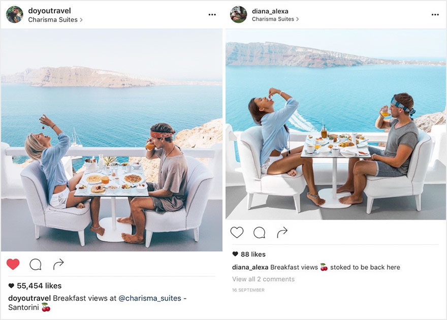 Фотография: Пара обнаружила, что кто-то в точности копирует их снимки из поездок в Instagram №3 - BigPicture.ru