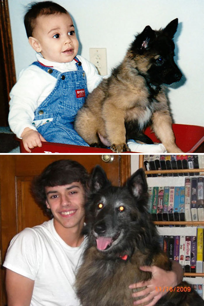Фотография: Выросли вместе: собаки и их хозяева в начале дружбы и через много лет №22 - BigPicture.ru