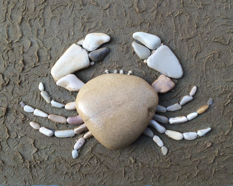 Фотография: Художник составляет удивительно реалистичные картины из камней, найденных на пляже №23 - BigPicture.ru