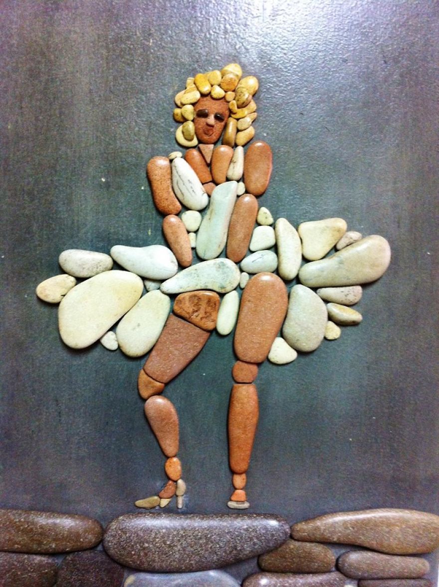 Фотография: Художник составляет удивительно реалистичные картины из камней, найденных на пляже №28 - BigPicture.ru