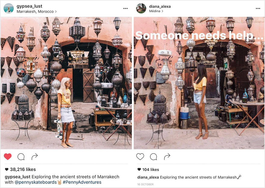 Фотография: Пара обнаружила, что кто-то в точности копирует их снимки из поездок в Instagram №8 - BigPicture.ru
