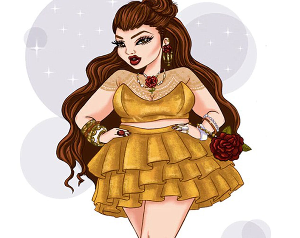 Фотография: Художница, которую дразнили за лишний вес, нарисовала диснеевских принцесс с роскошными формами №1 - BigPicture.ru