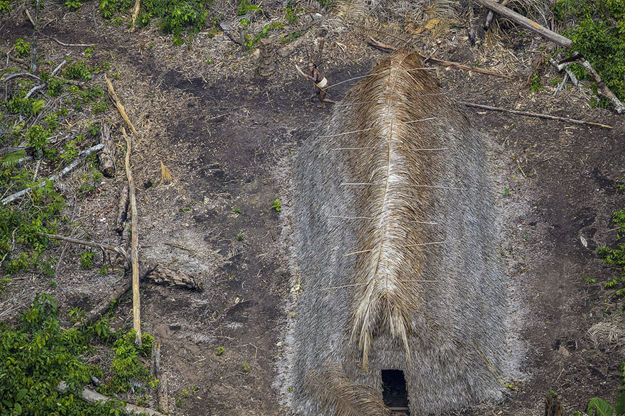 Фотография: Бразильскому фотографу удалось подобраться как никогда близко к абсолютно дикому племени в лесах Амазонии №7 - BigPicture.ru